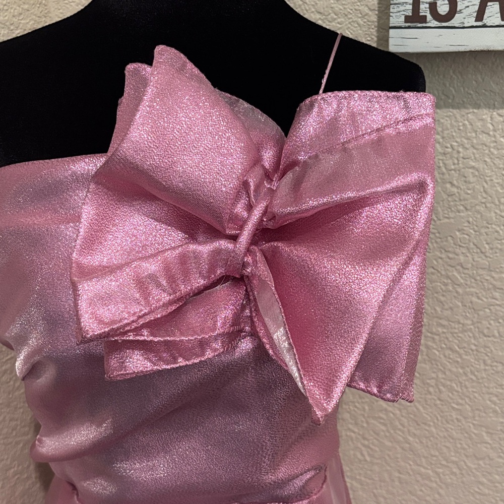 hutch Pink glitter Satin women
Dress with Bow